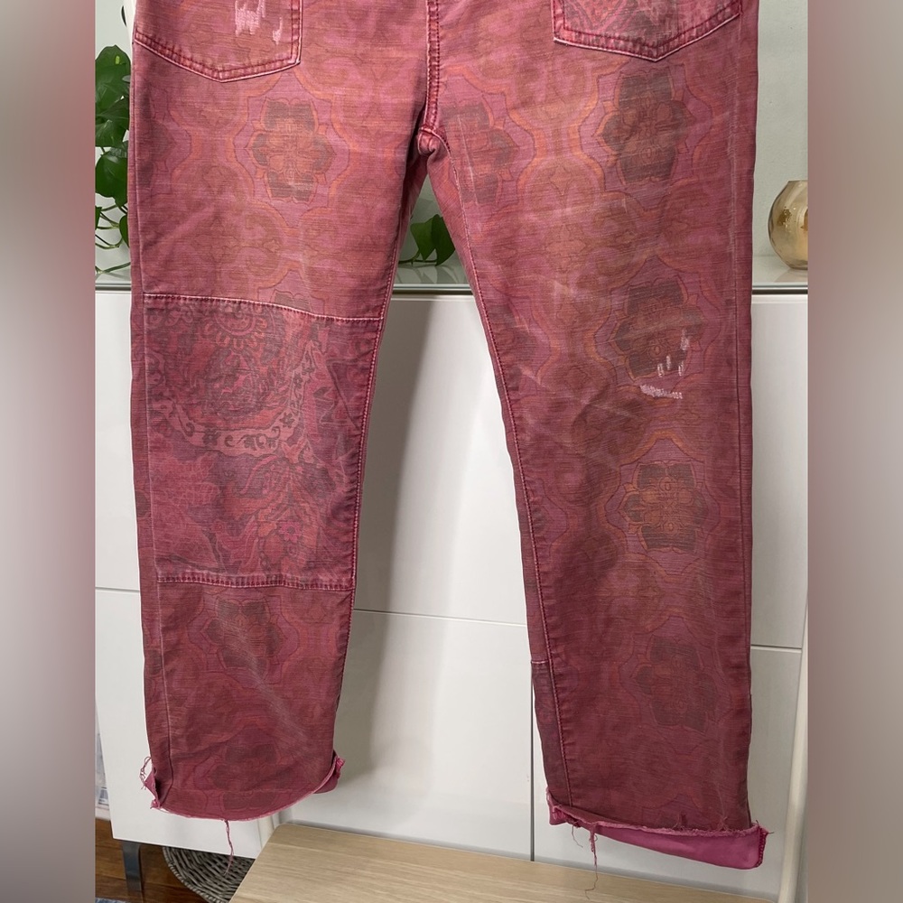 Anthropologie Pilcro Boho Artsy Patchwork High Rise Straight Leg Pants - Picture 11 of 13